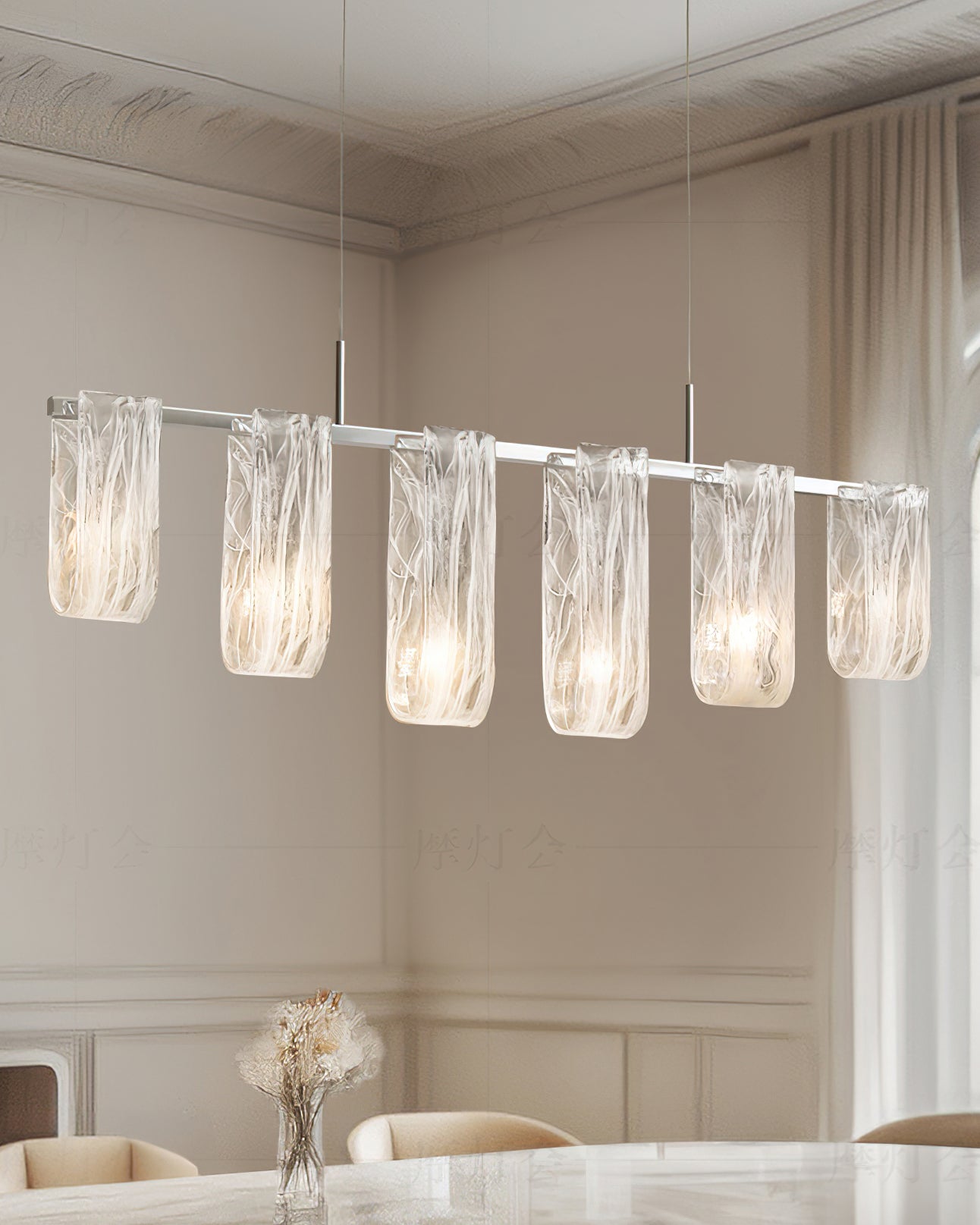 VANDERBILT CRYSTAL TEARDROP LUMINAIRE