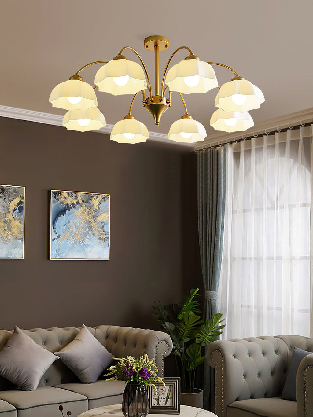WINDSOR FROSTED BELL LIGHTING FIXTURE