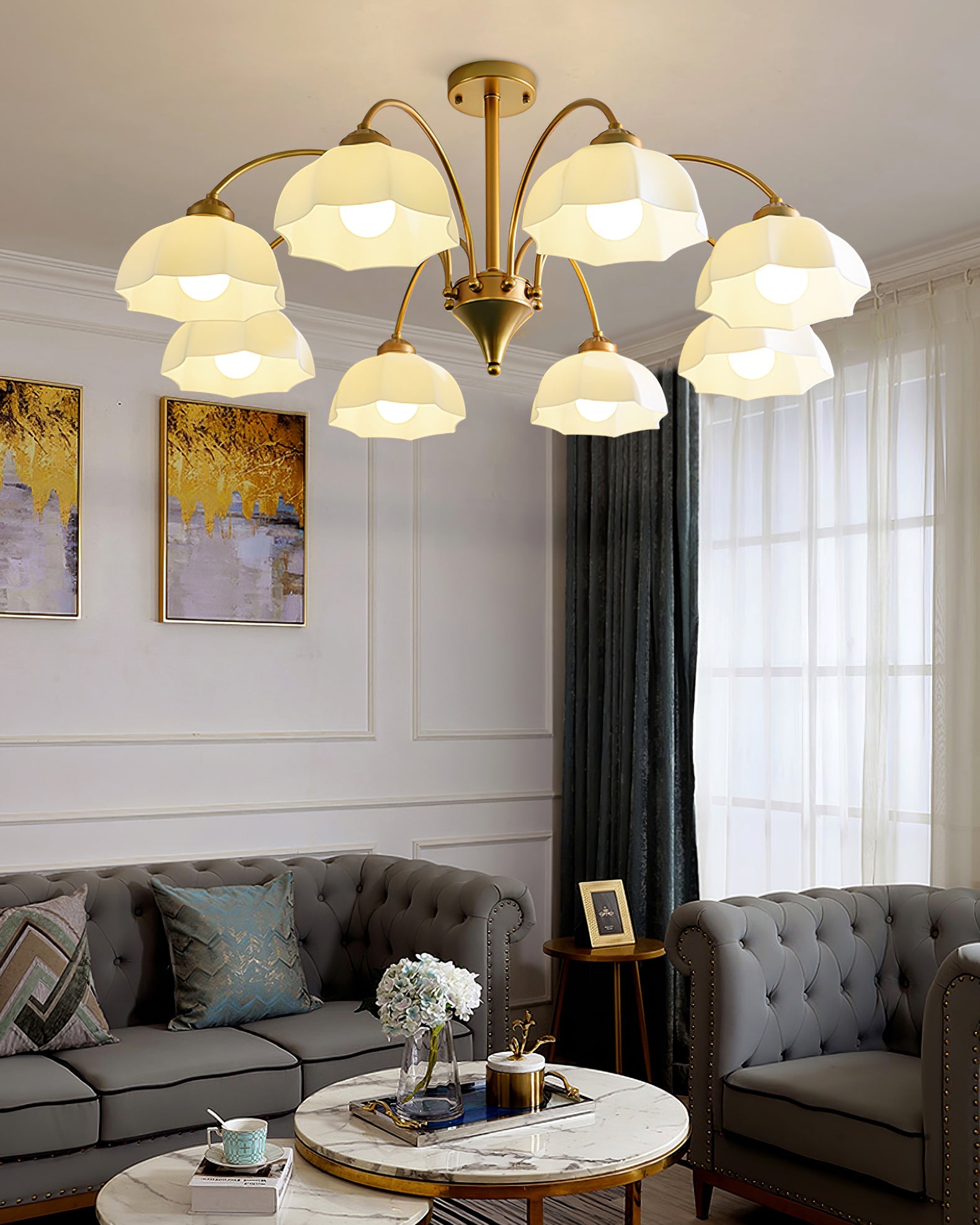 WINDSOR FROSTED BELL LIGHTING FIXTURE