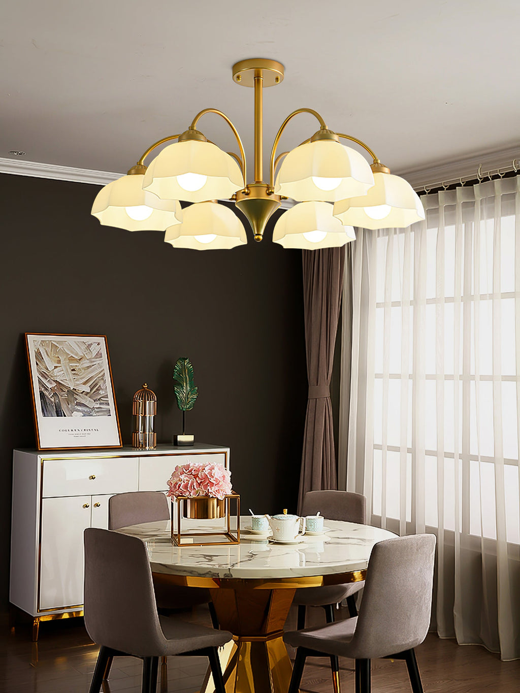 WINDSOR FROSTED BELL LIGHTING FIXTURE