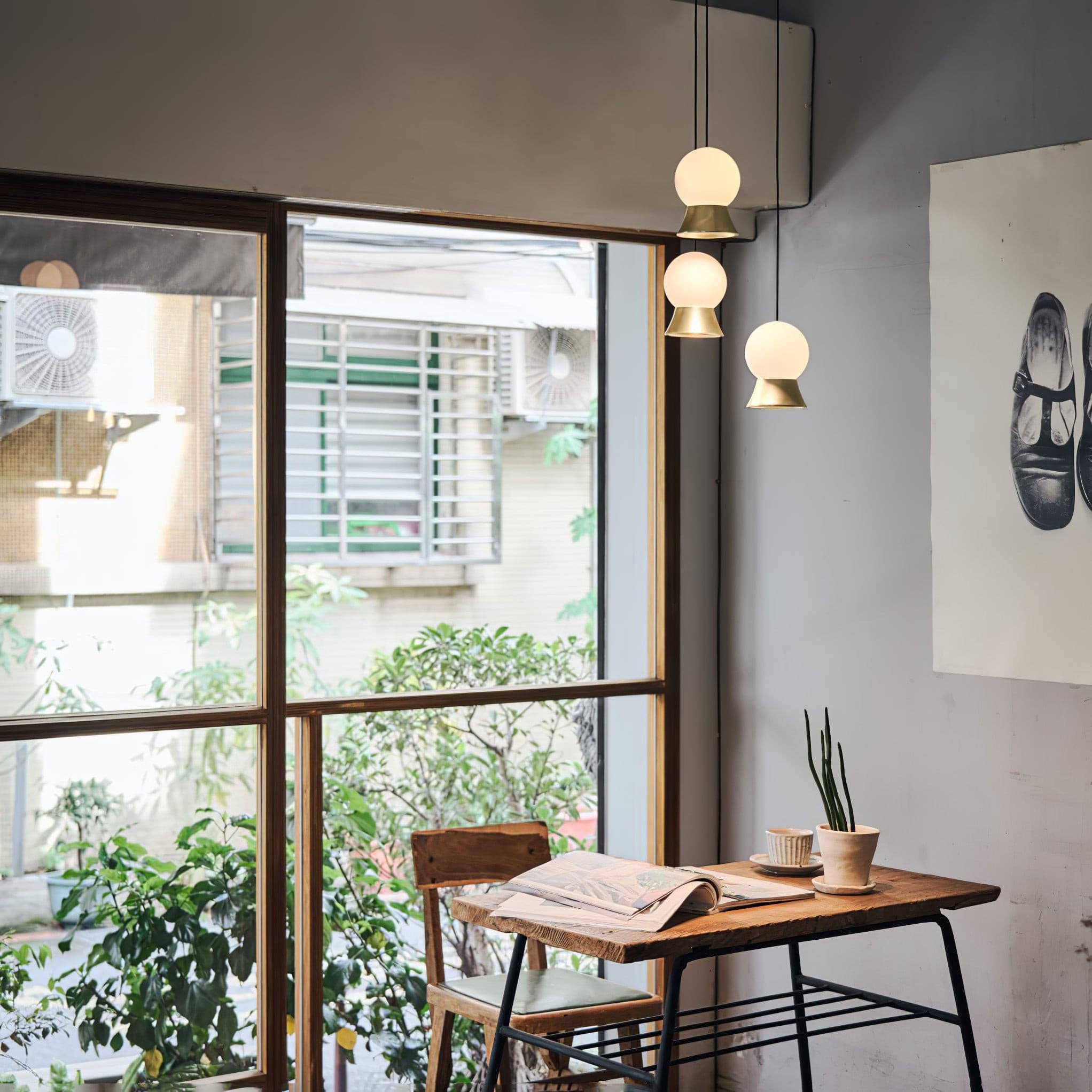 WINSTANLEY HANGING LIGHT WITH GEOMETRIC SHADE