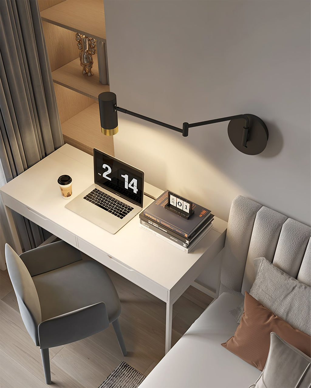 CHARLESTON SWINGING ARM WALL LIGHT