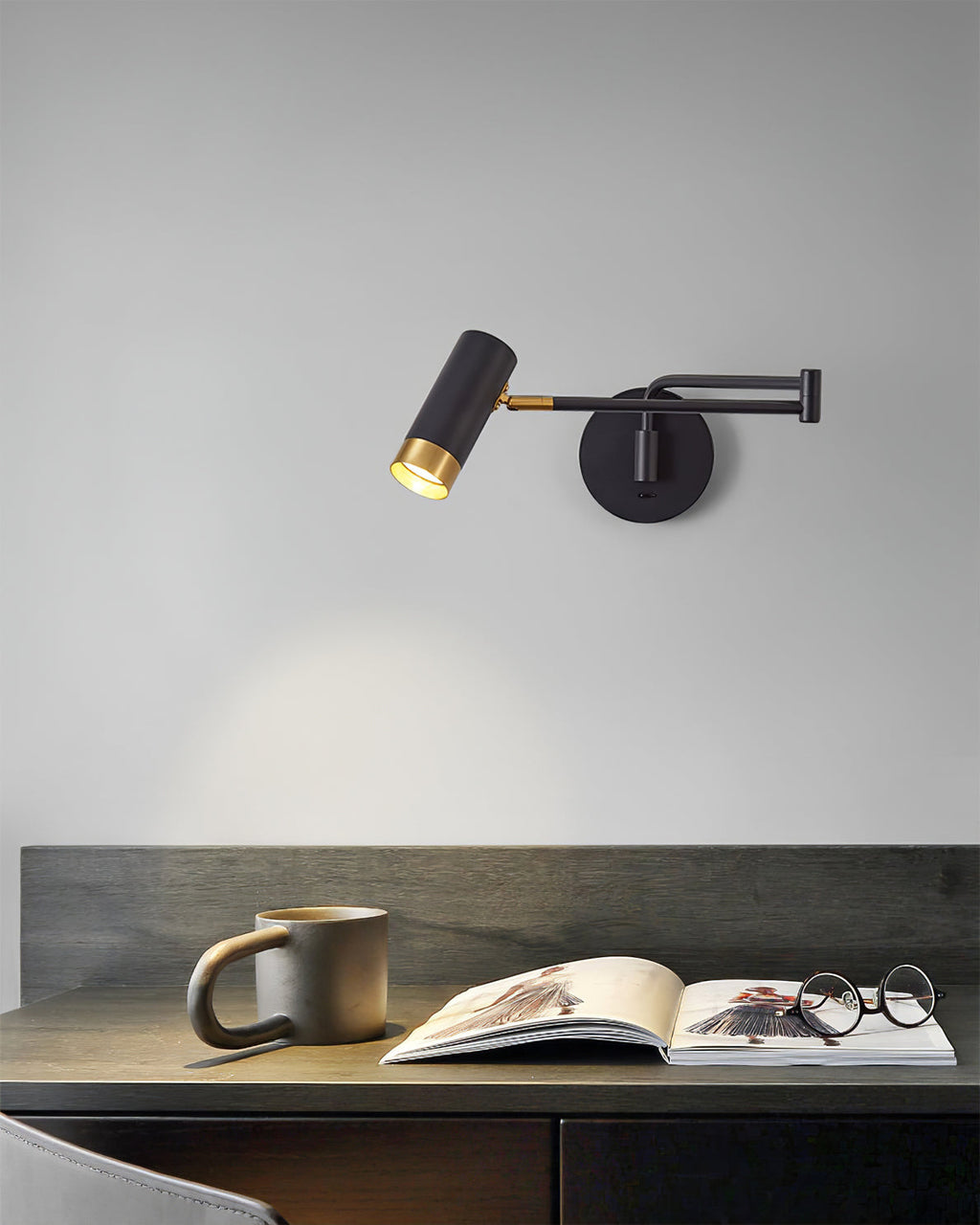 CHARLESTON SWINGING ARM WALL LIGHT