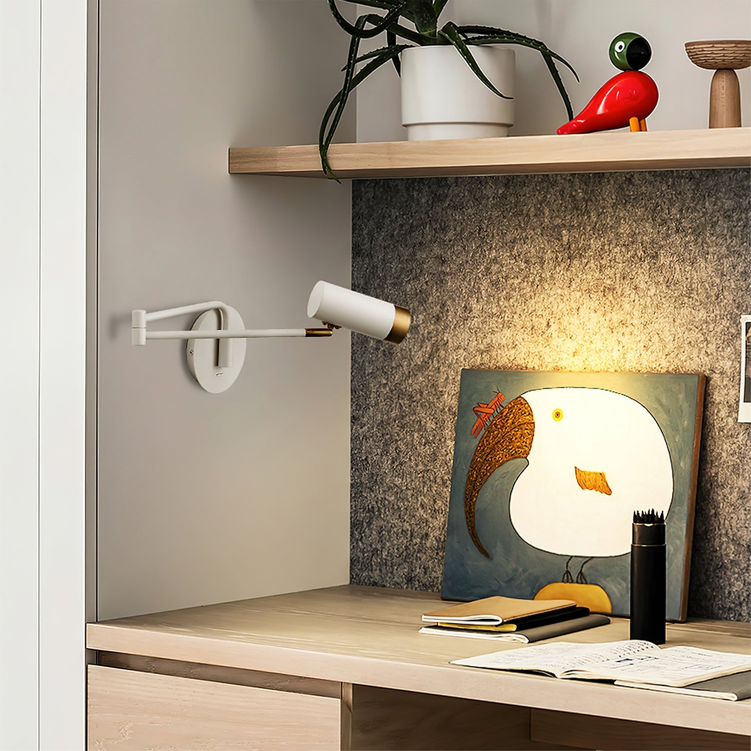 CHARLESTON SWINGING ARM WALL LIGHT