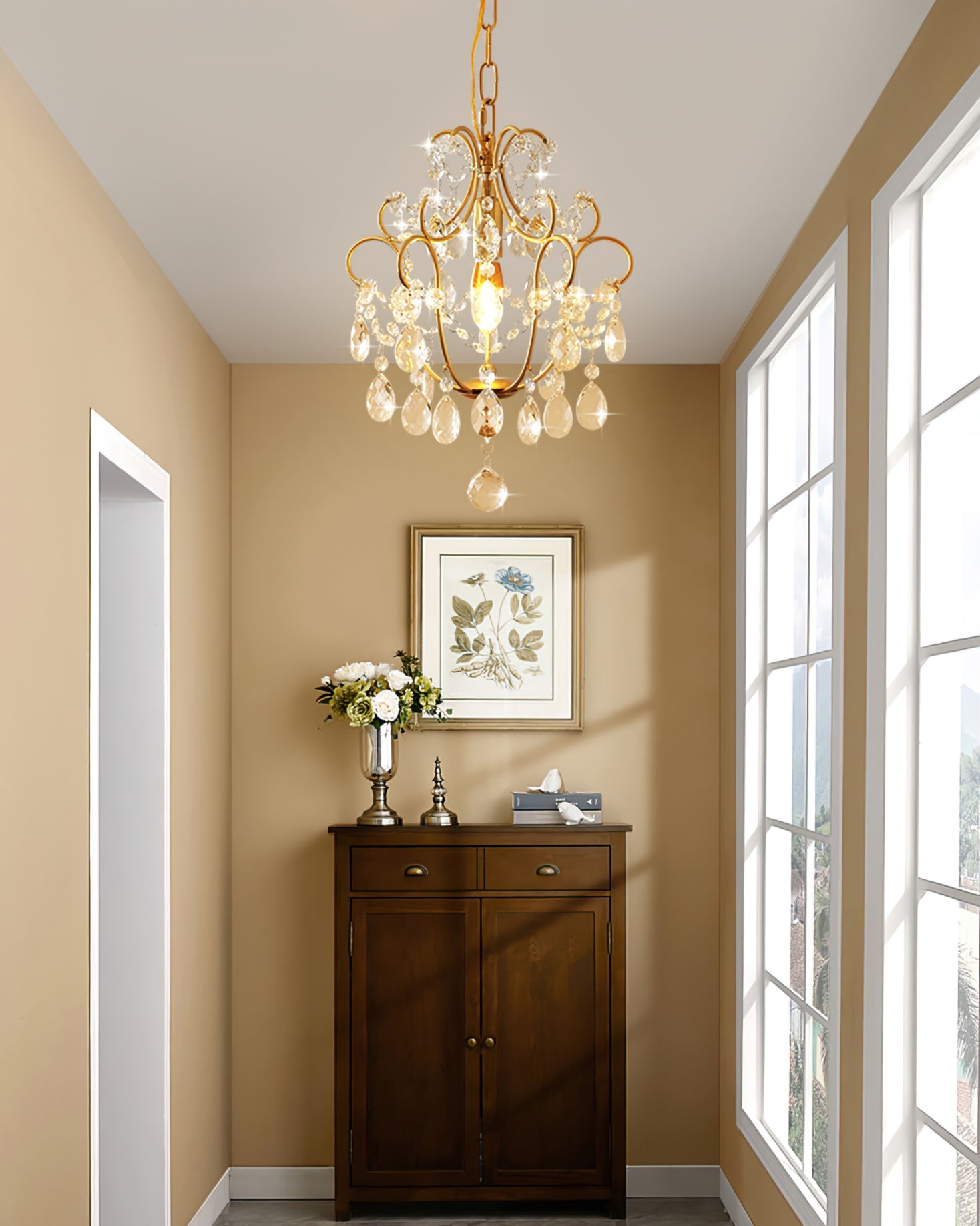 WINTHROP CRYSTAL EMBELLISHED HANGING LANTERN