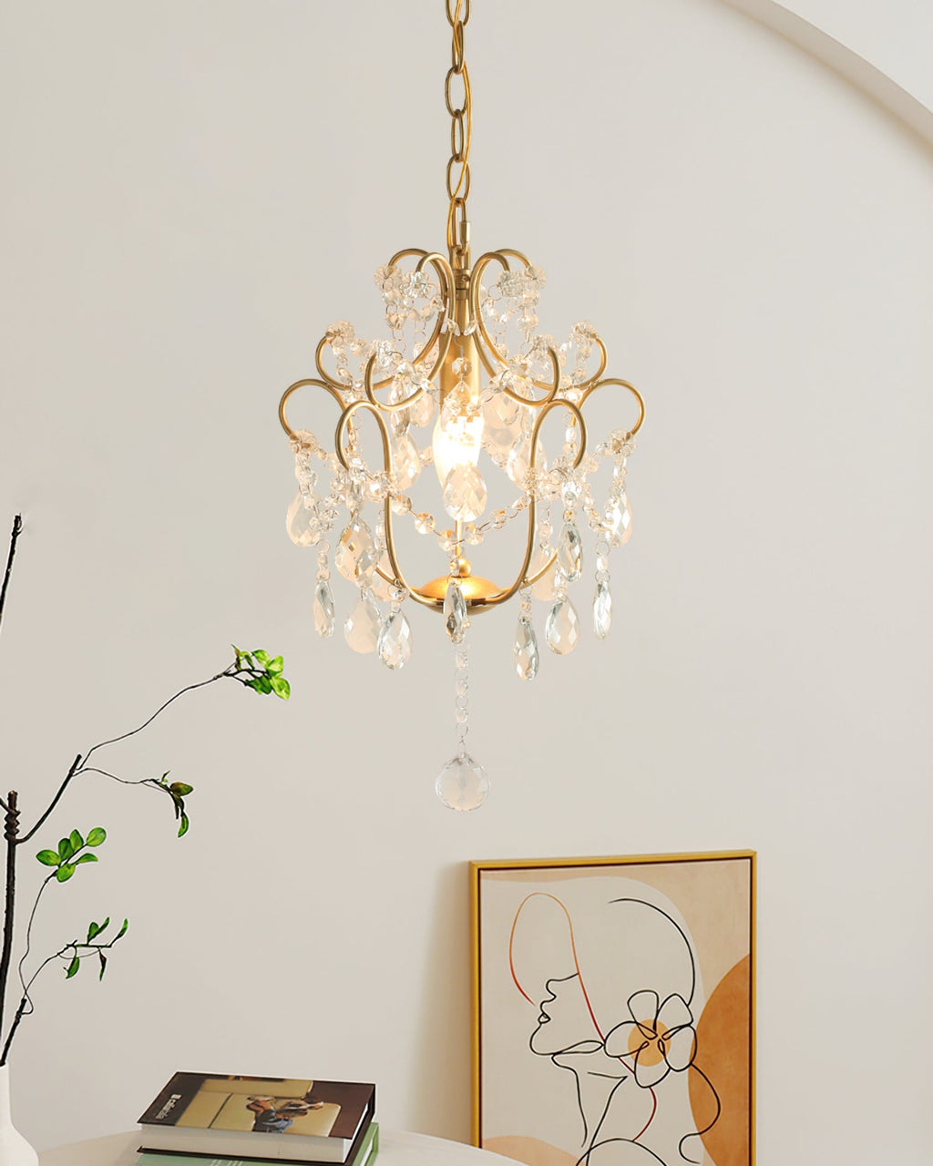WINTHROP CRYSTAL EMBELLISHED HANGING LANTERN