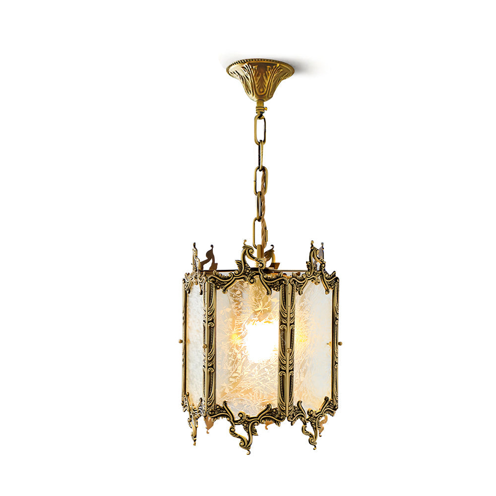 WINTHROP VINTAGE BRASS GLOBE HANGING LANTERN