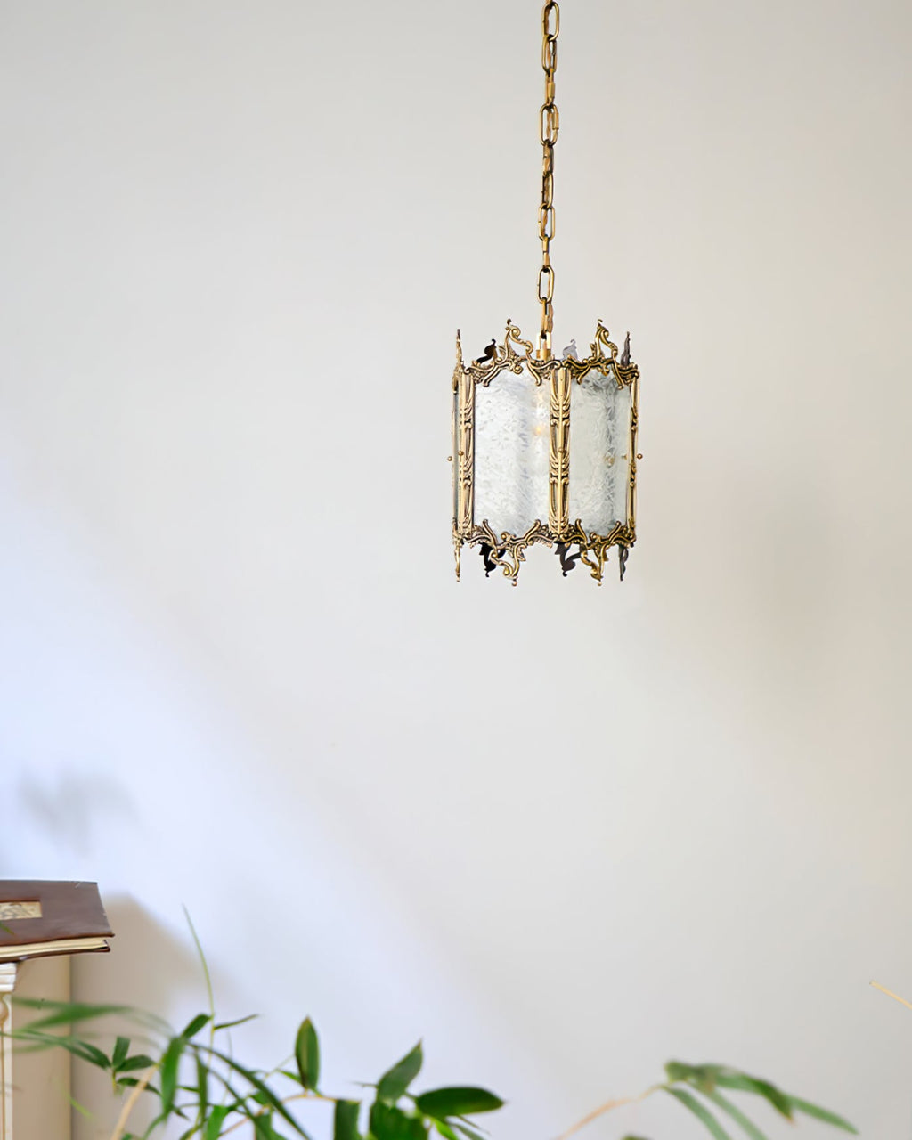 WINTHROP VINTAGE BRASS GLOBE HANGING LANTERN
