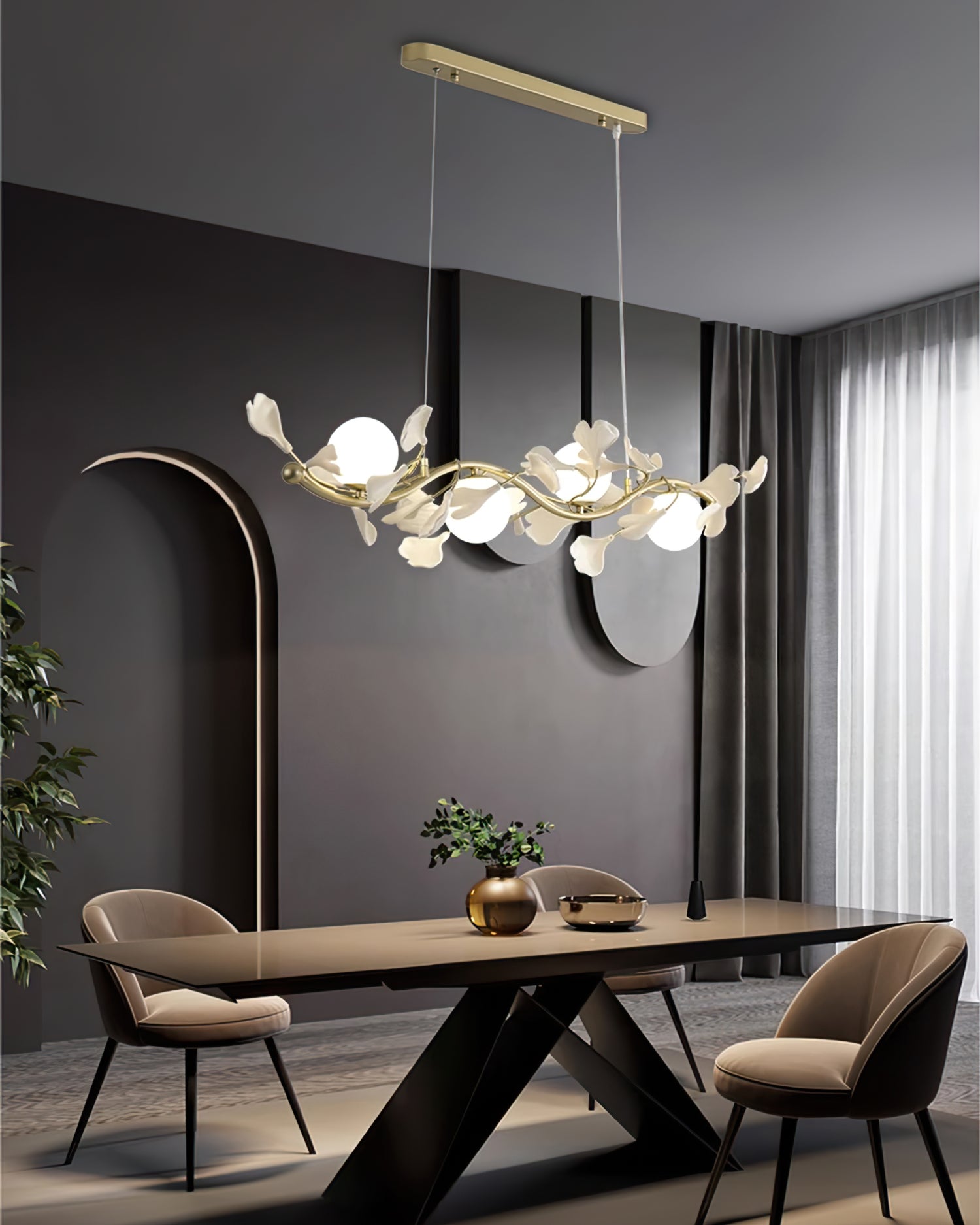 FENWICK CRYSTAL LEAF CEILING LANTERN