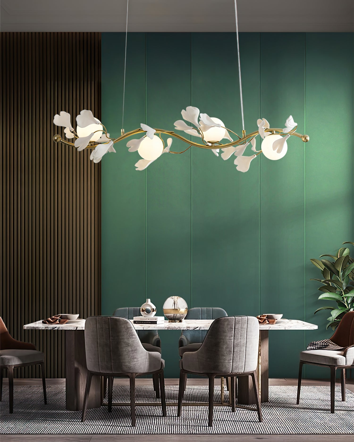 FENWICK CRYSTAL LEAF CEILING LANTERN