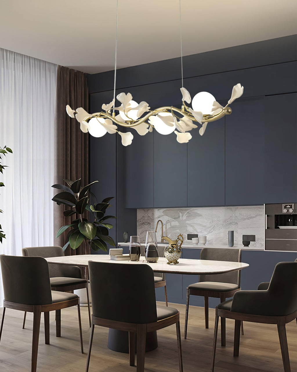 FENWICK CRYSTAL LEAF CEILING LANTERN