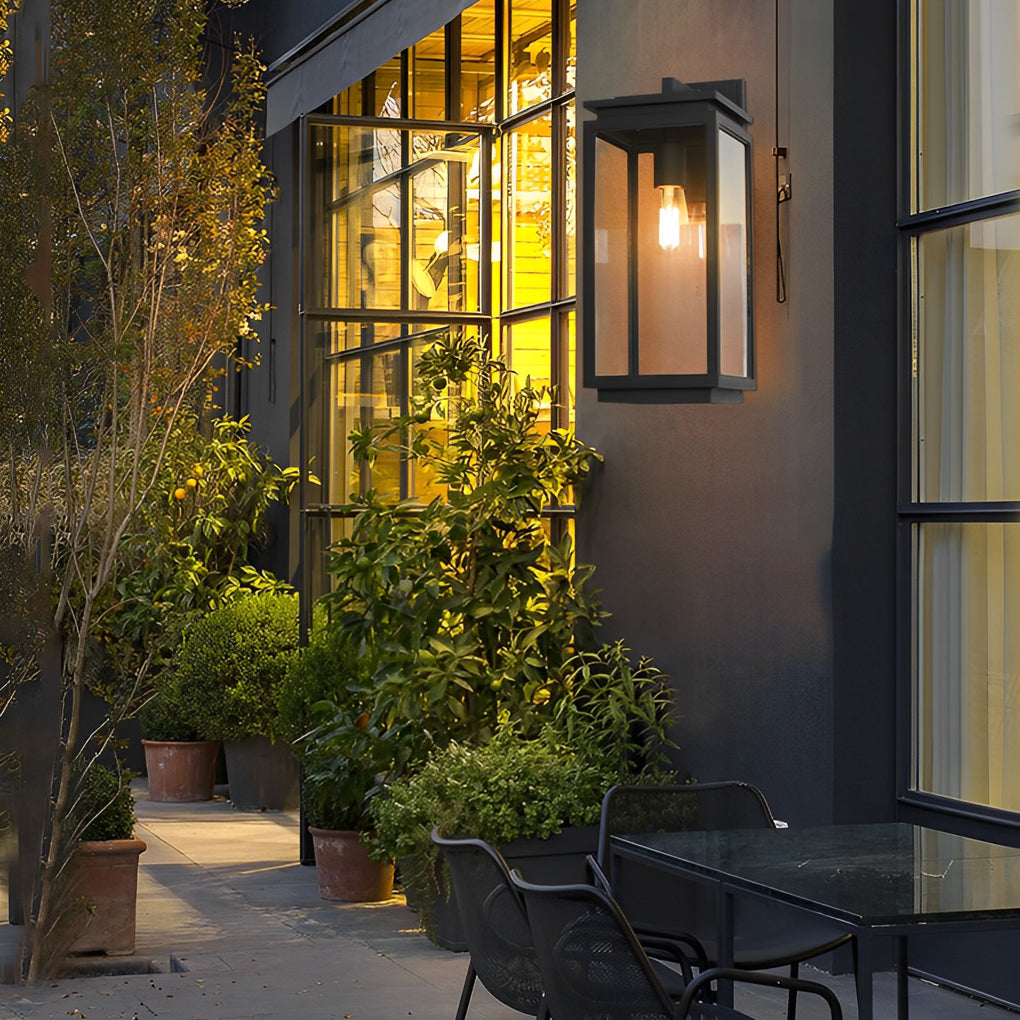 RAVENHURST RECTANGULAR GLASS OUTDOOR WALL SCONCE