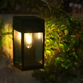 WINTHORPE RECTANGULAR SOLAR-POWERED GLASS WALL LANTERN