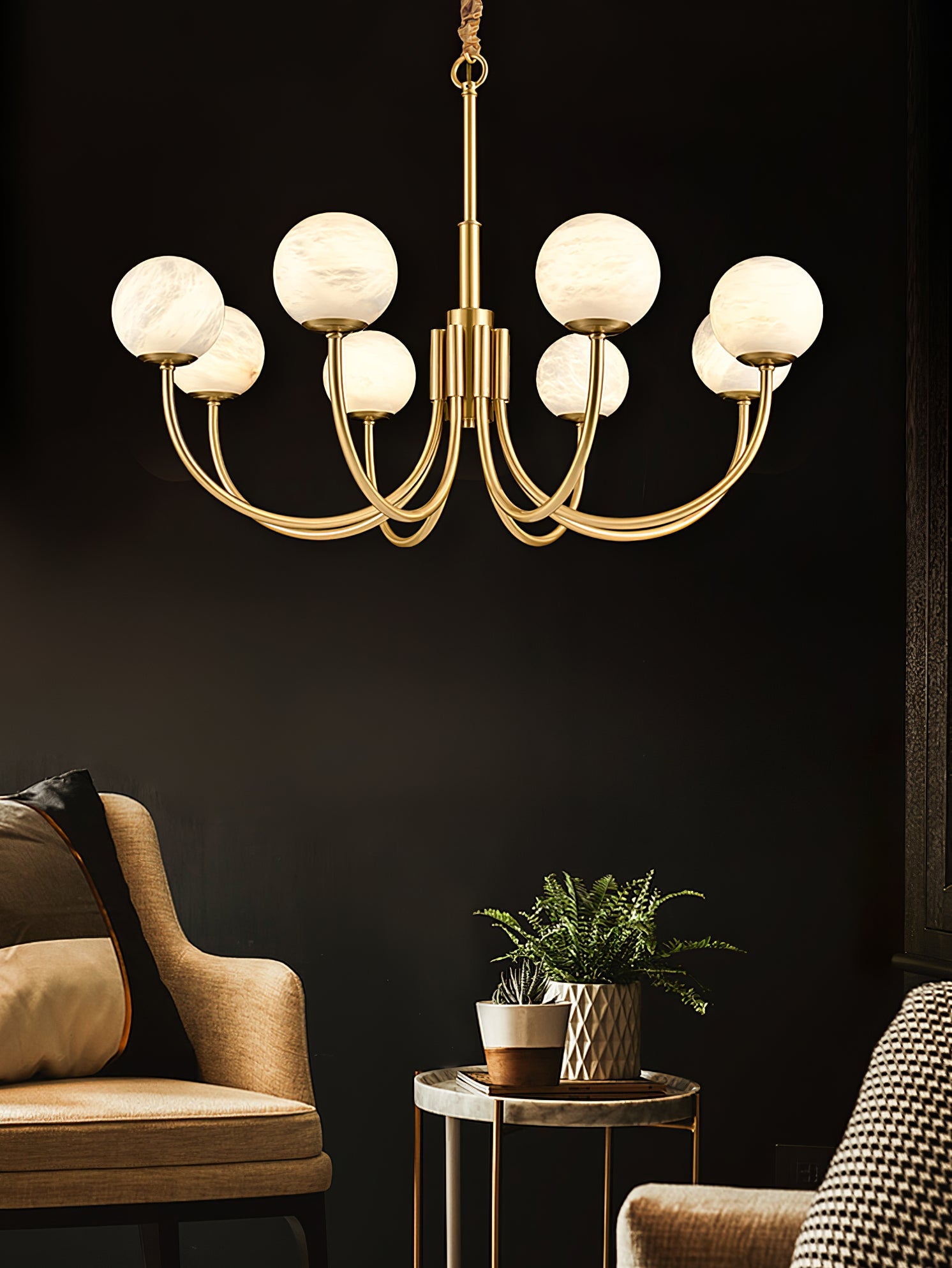 WINDSOR ALABASTER ORB LUMINAIRE