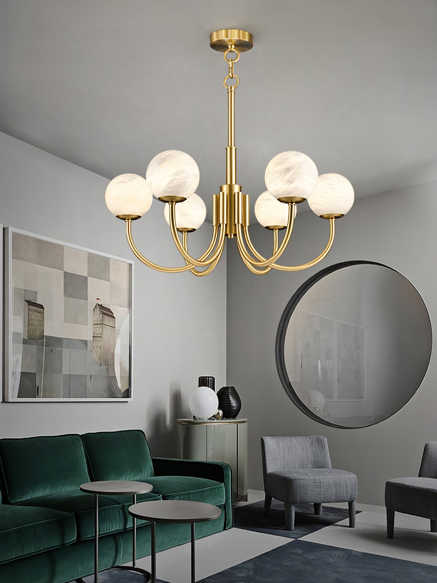 WINDSOR ALABASTER ORB LUMINAIRE