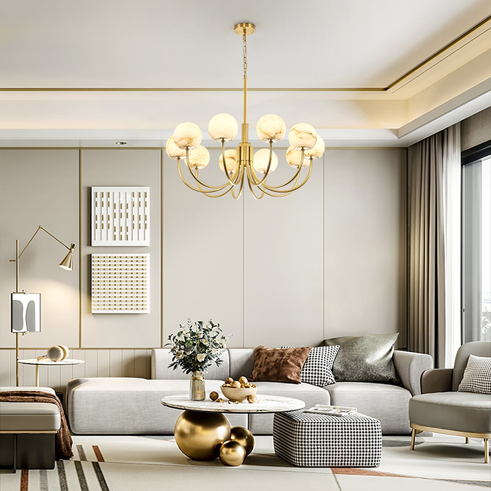 WINDSOR ALABASTER ORB LUMINAIRE