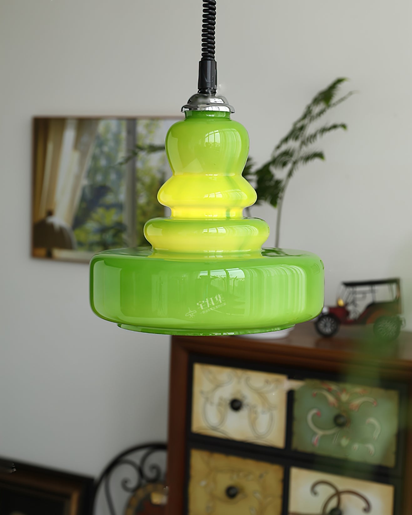 WINCHESTER BOTTLE SHAPE GLASS HANGING LANTERN