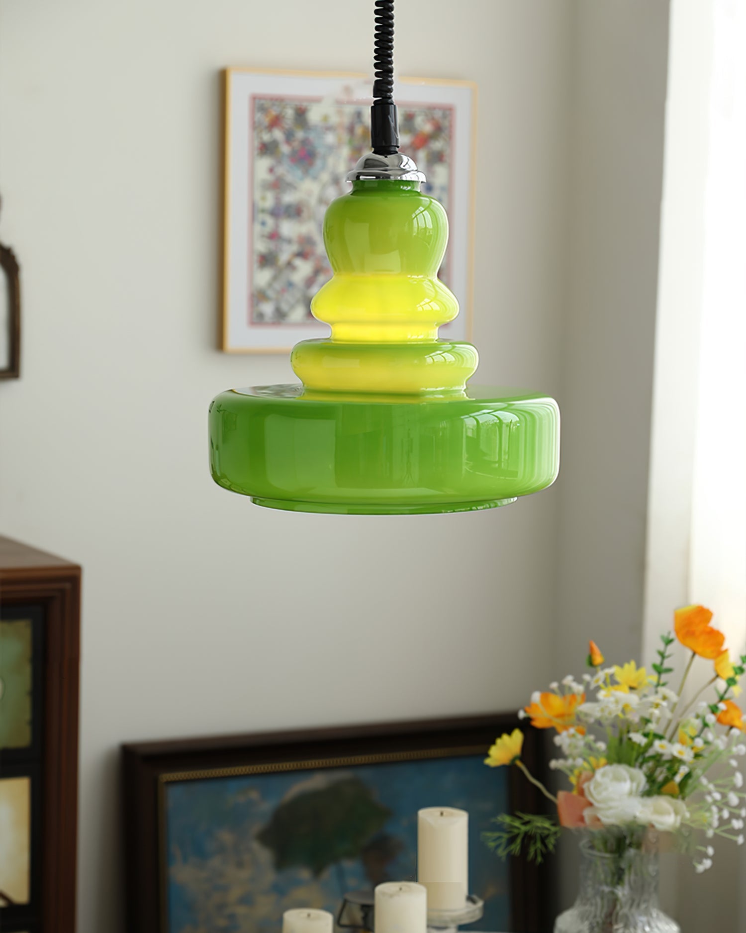WINCHESTER BOTTLE SHAPE GLASS HANGING LANTERN