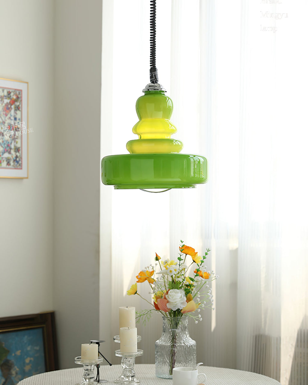 WINCHESTER BOTTLE SHAPE GLASS HANGING LANTERN