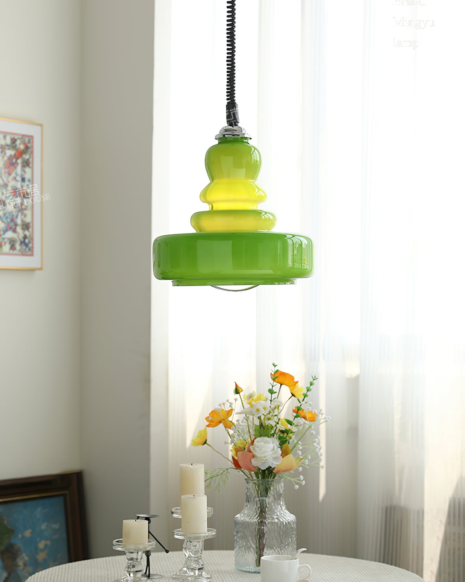 WINCHESTER BOTTLE SHAPE GLASS HANGING LANTERN