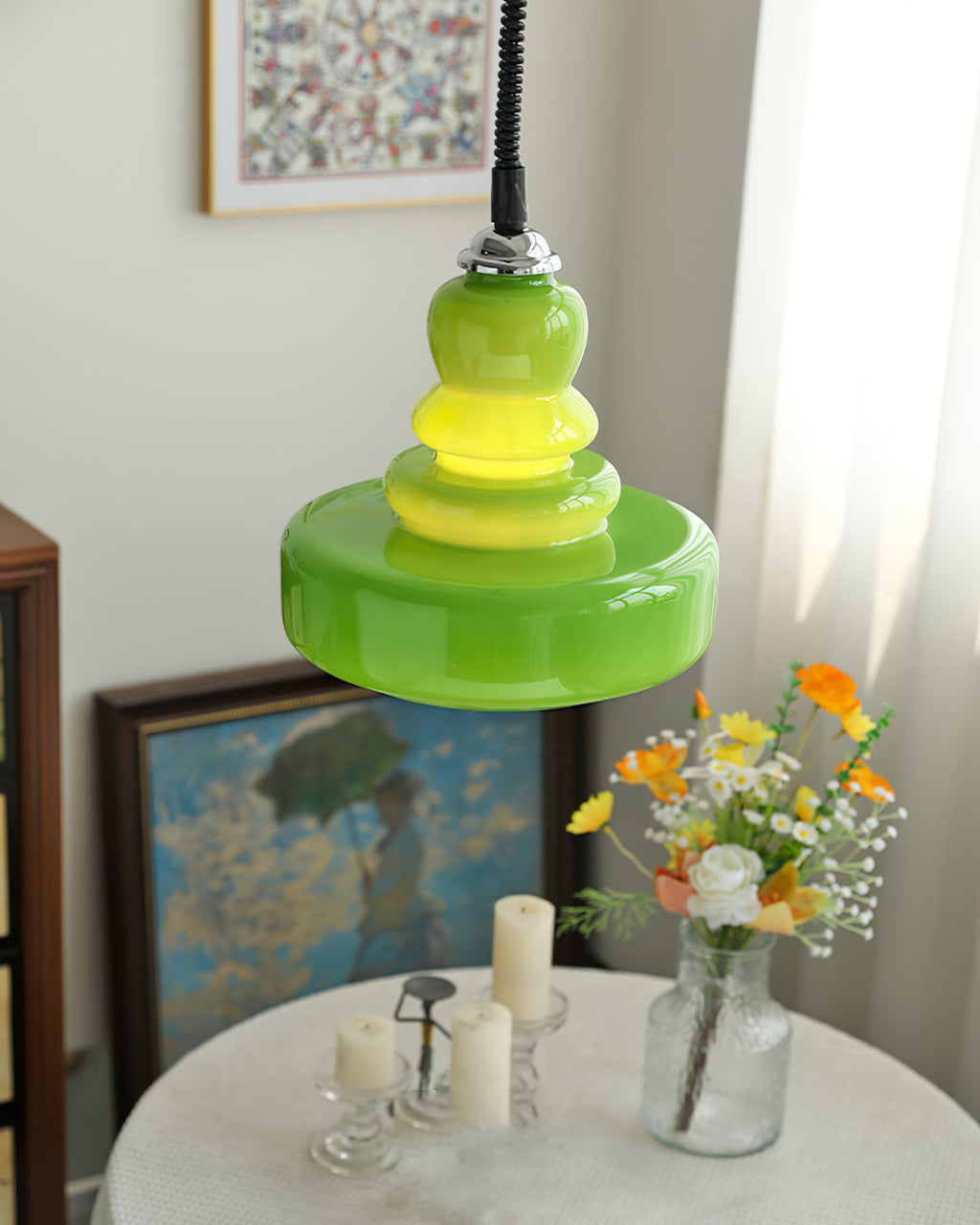 WINCHESTER BOTTLE SHAPE GLASS HANGING LANTERN