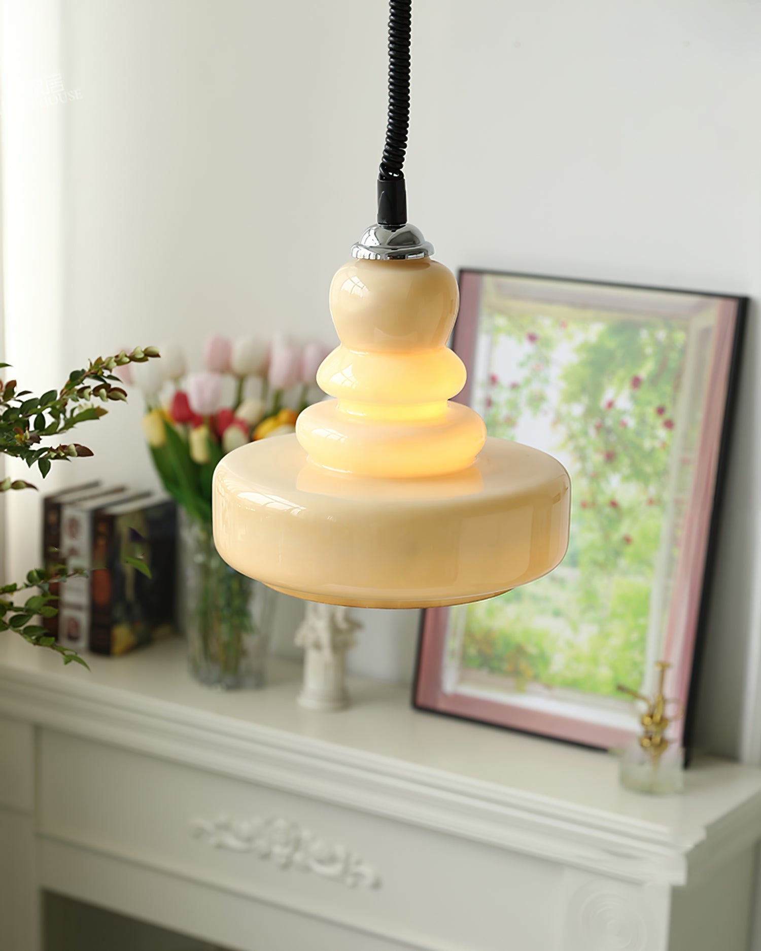 WINCHESTER BOTTLE SHAPE GLASS HANGING LANTERN