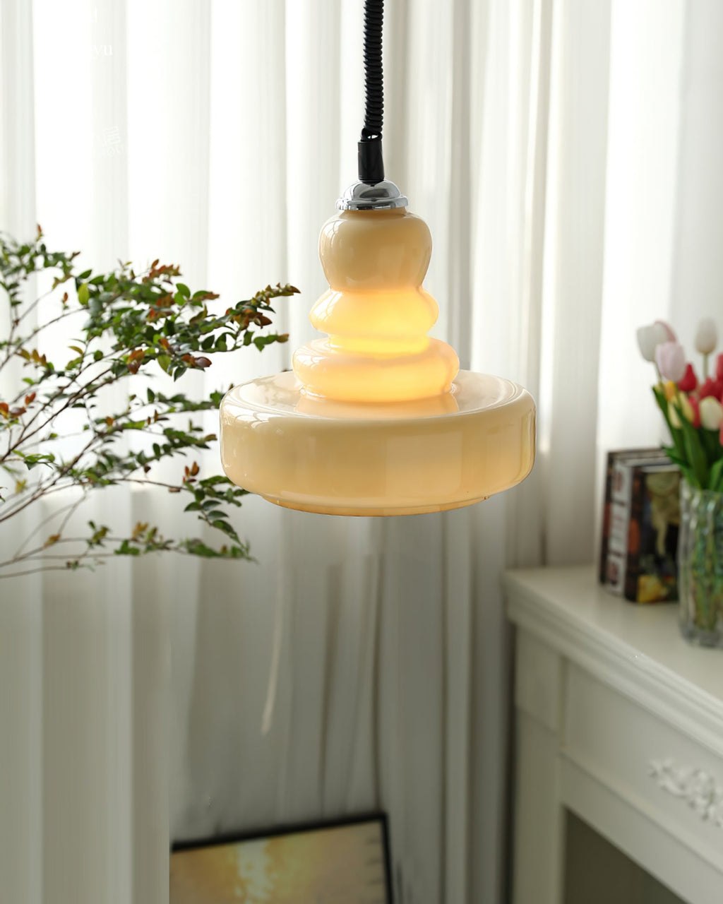 WINCHESTER BOTTLE SHAPE GLASS HANGING LANTERN