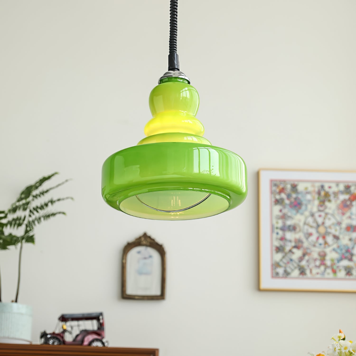 WINCHESTER BOTTLE SHAPE GLASS HANGING LANTERN