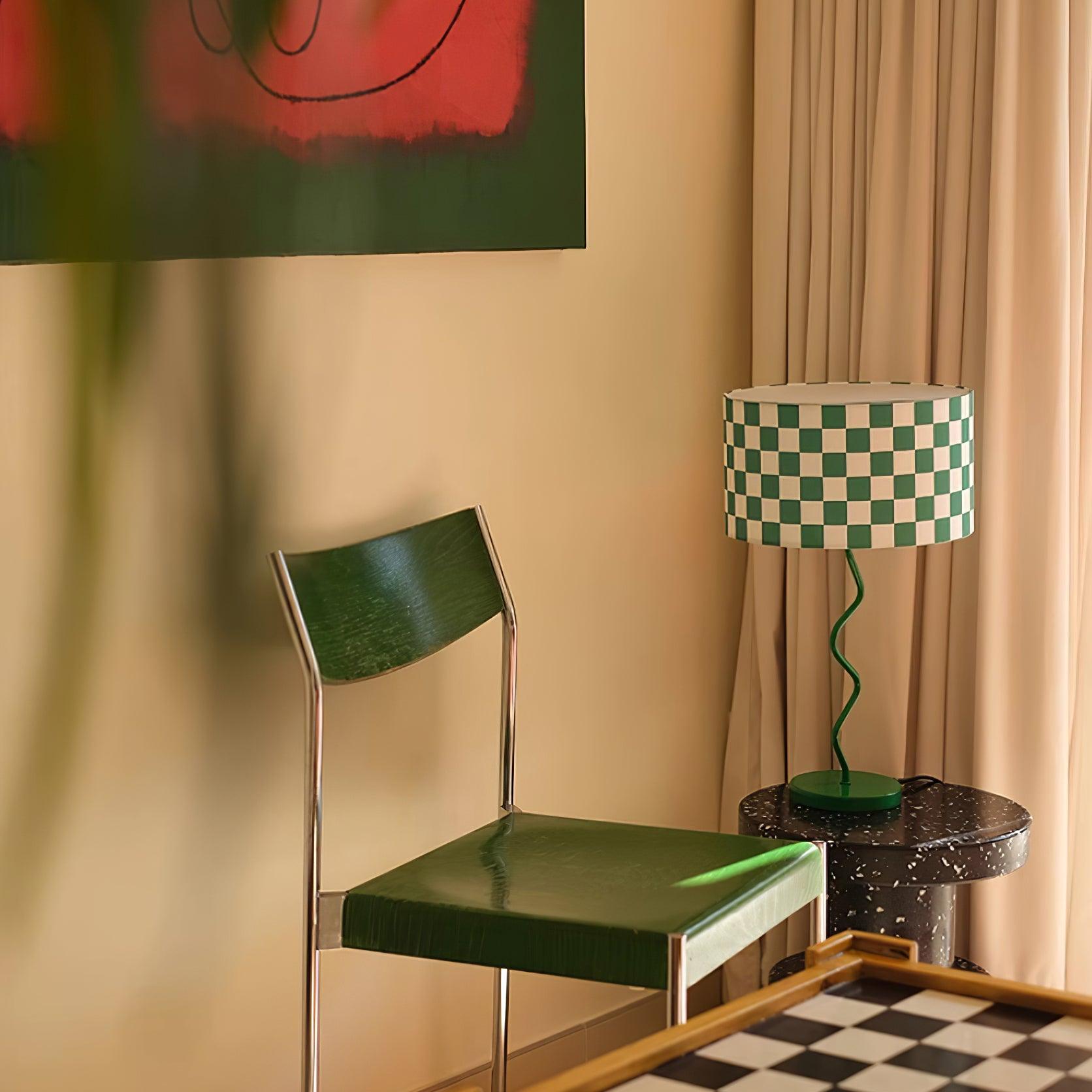 BEAUFORT VERDANT CHECK TABLE LAMP