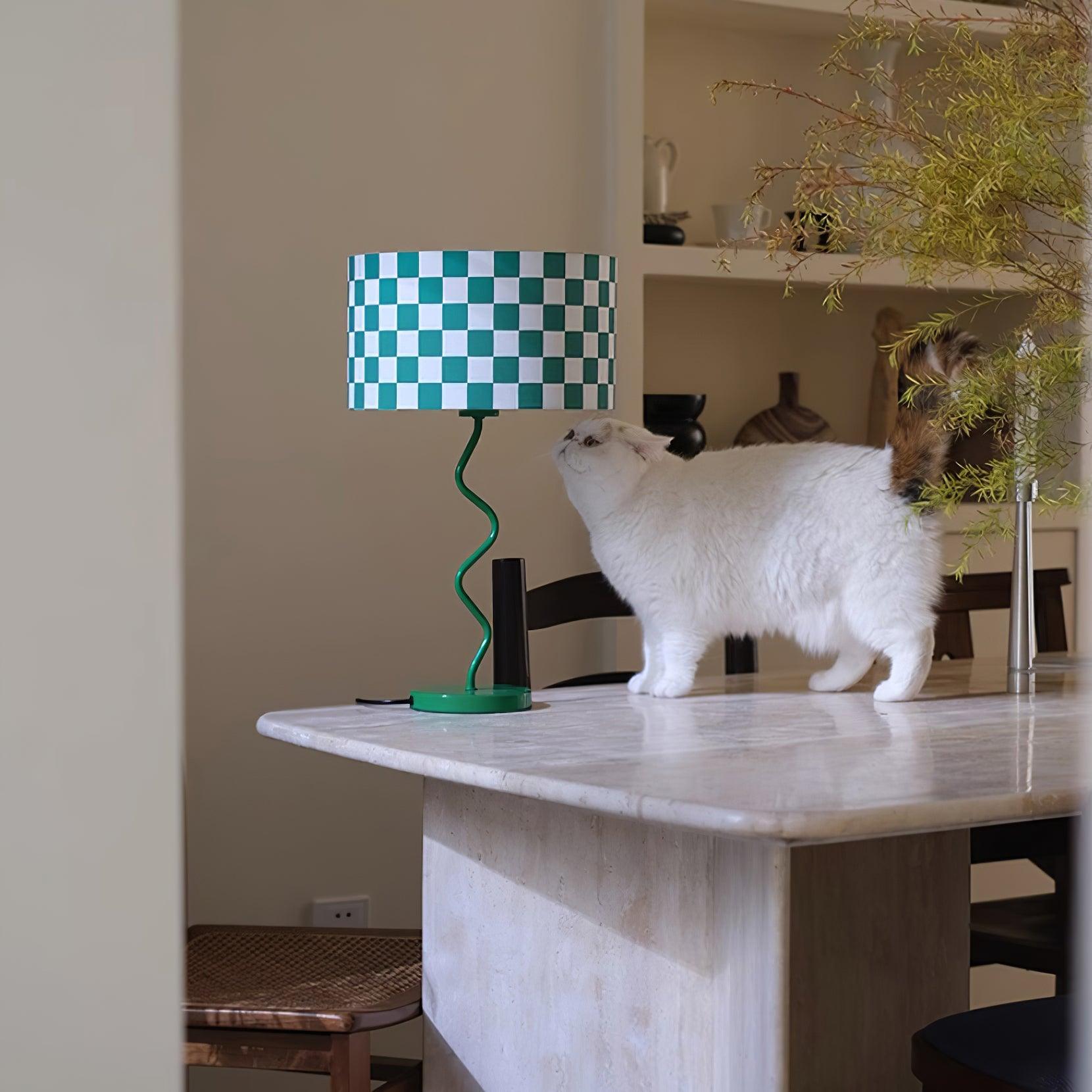 BEAUFORT VERDANT CHECK TABLE LAMP
