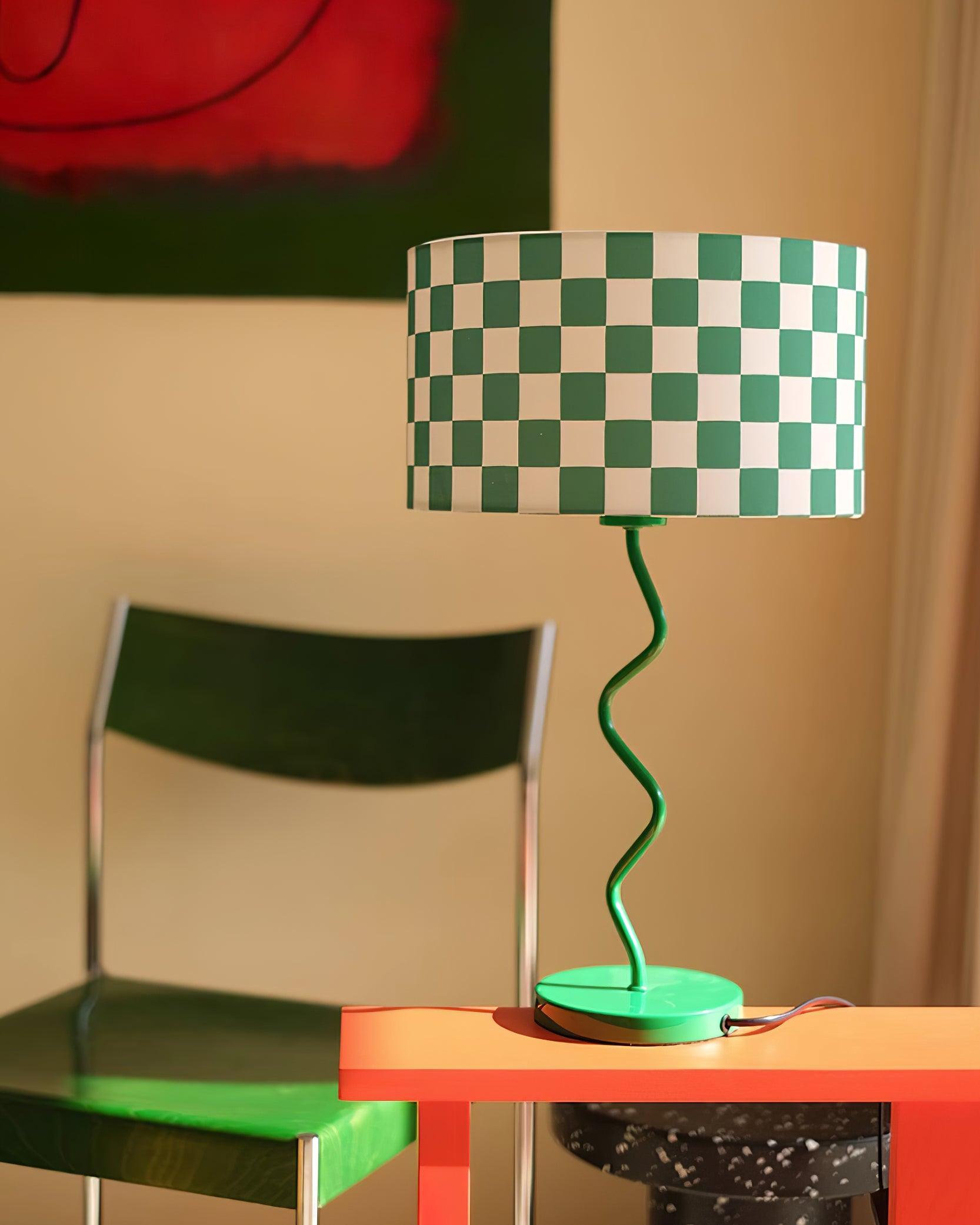 BEAUFORT VERDANT CHECK TABLE LAMP