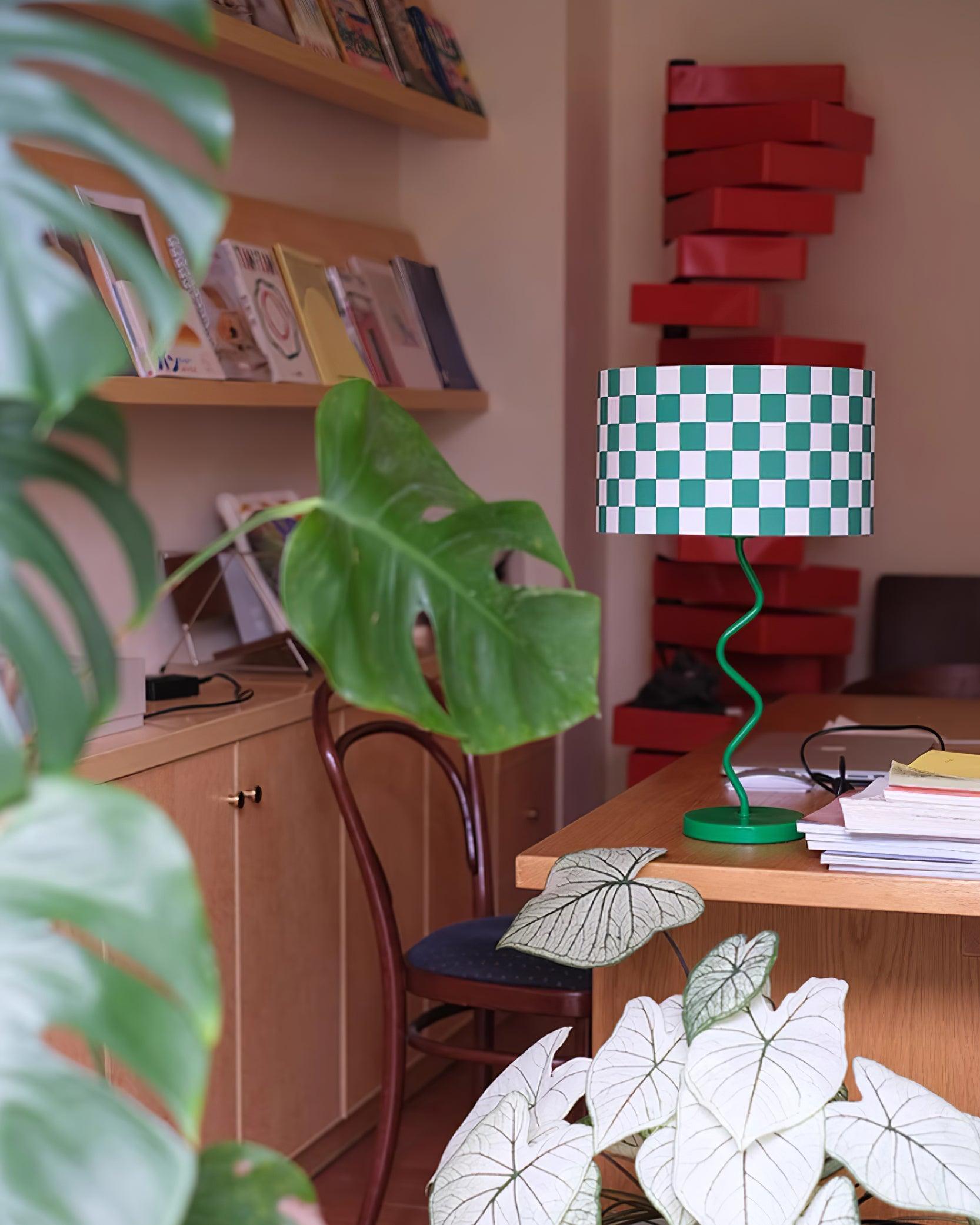 BEAUFORT VERDANT CHECK TABLE LAMP