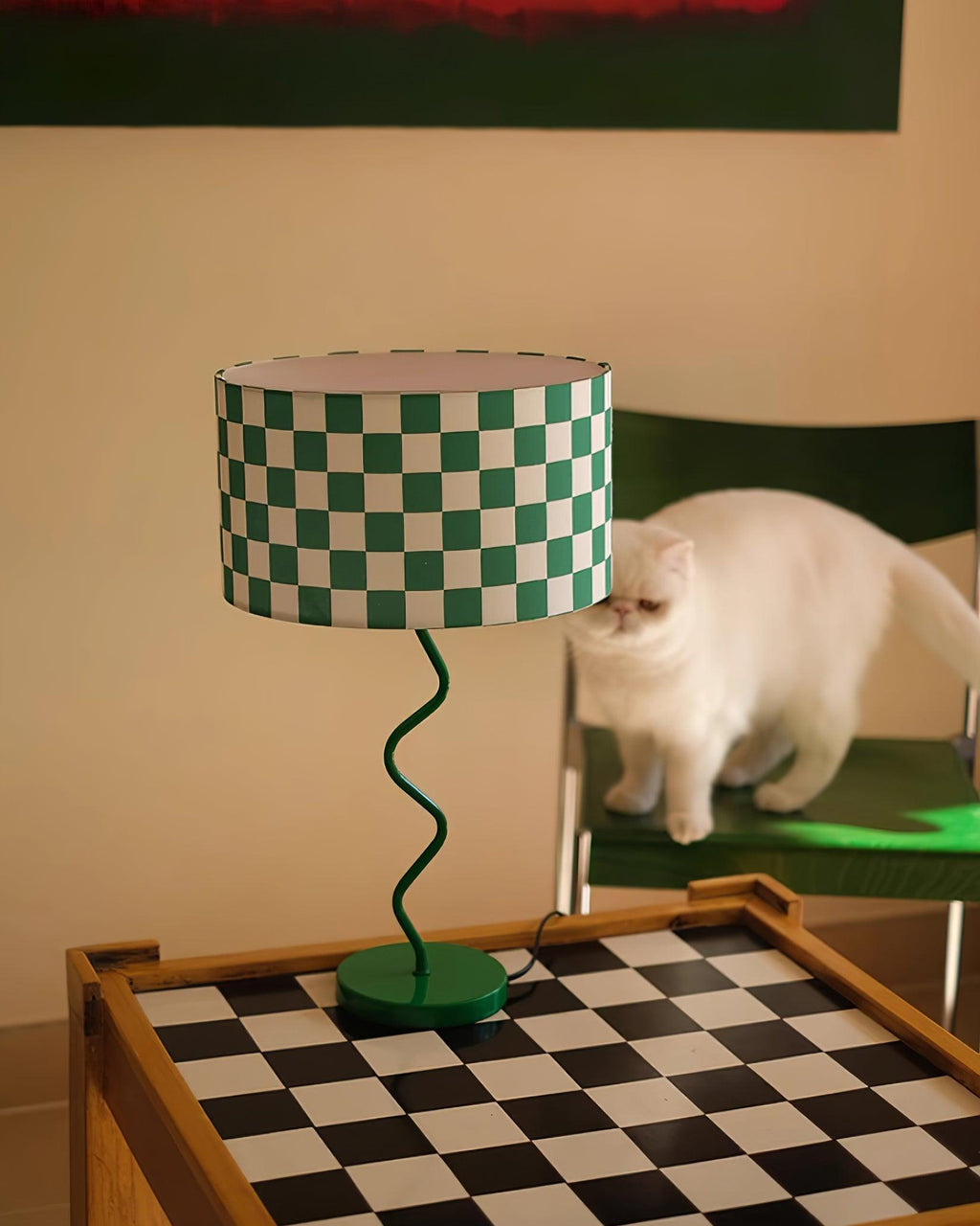 BEAUFORT VERDANT CHECK TABLE LAMP