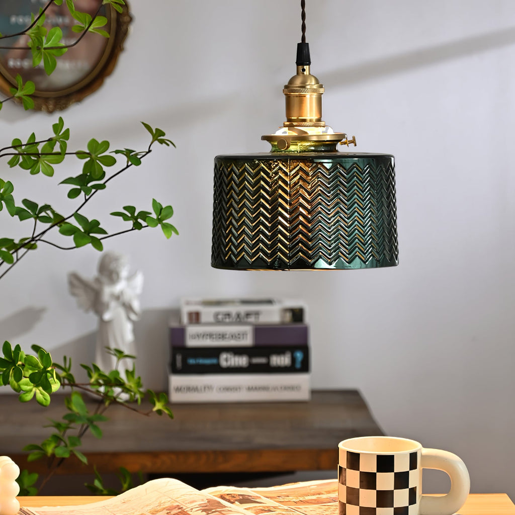 VERDANT GLEAM GLASS HANGING LANTERN
