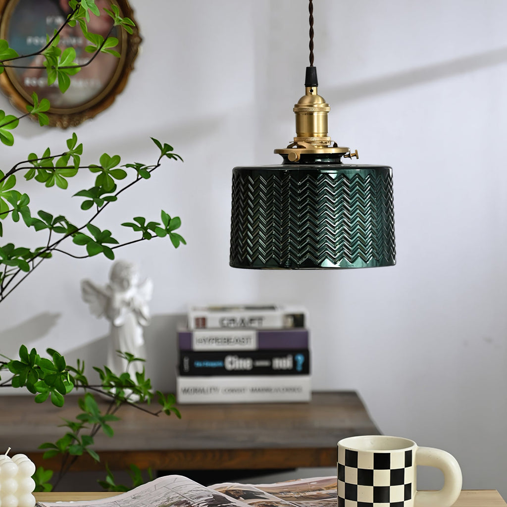 VERDANT GLEAM GLASS HANGING LANTERN