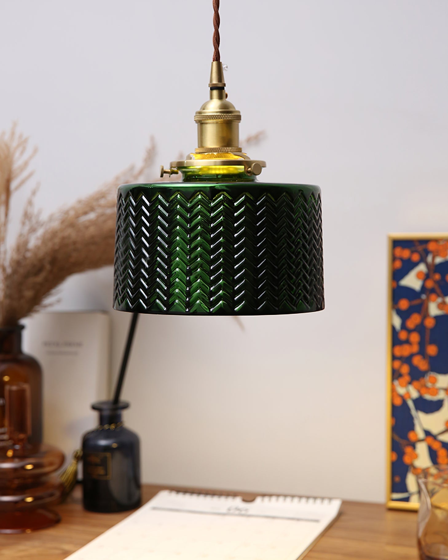 VERDANT GLEAM GLASS HANGING LANTERN