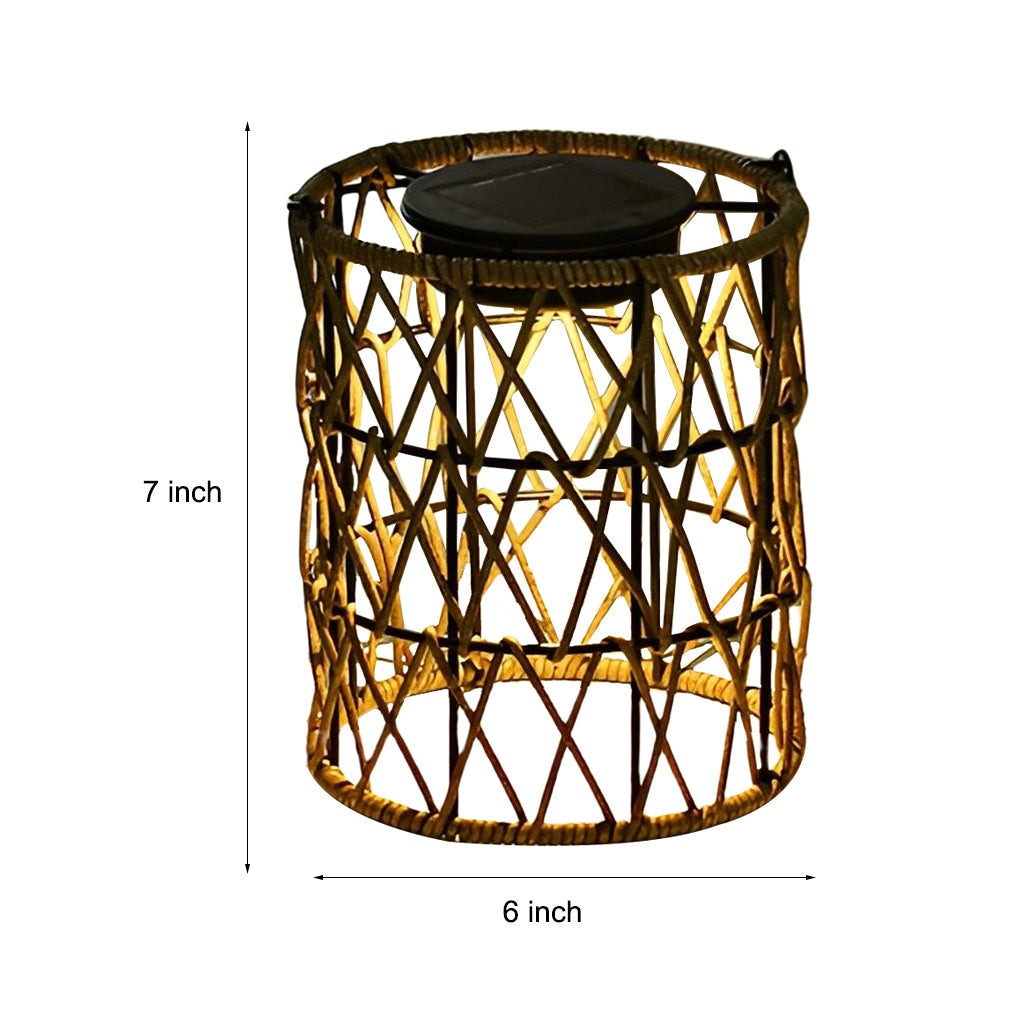 WHITLEY RATTAN-WOVEN SOLAR GARDEN ILLUMINATOR