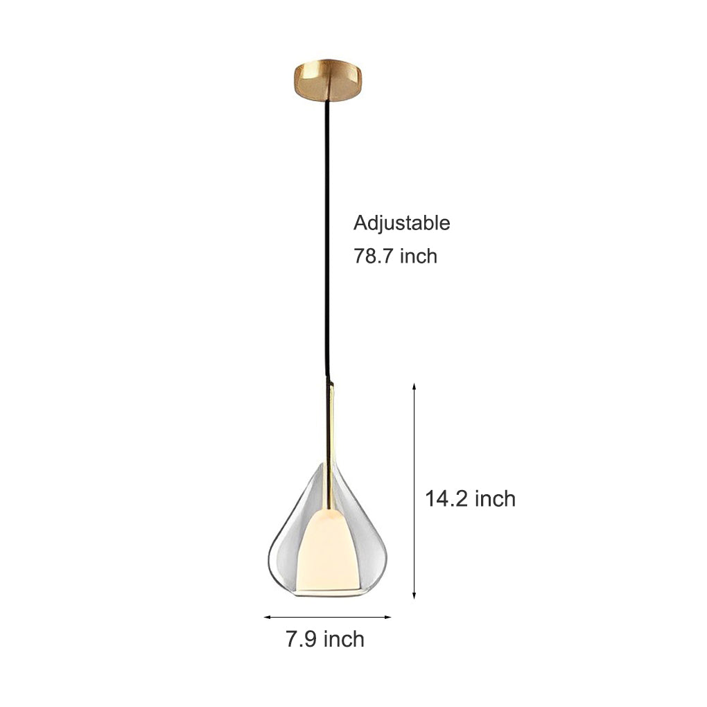 FENWICK AQUA DROPLET DOUBLE-TIERED GLASS PENDANT