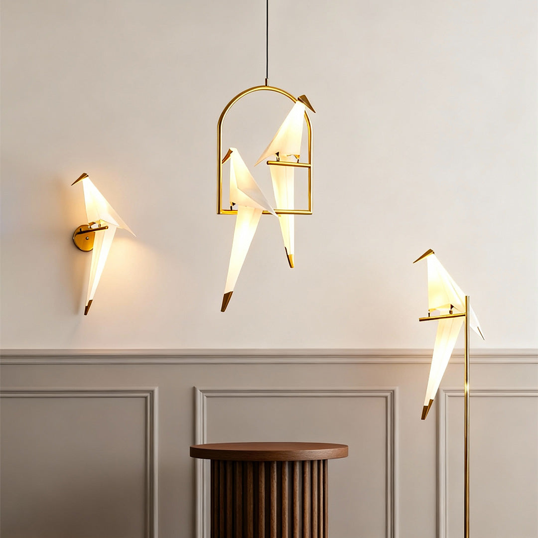 WINDSOR GILDED CRANE WALL LANTERN