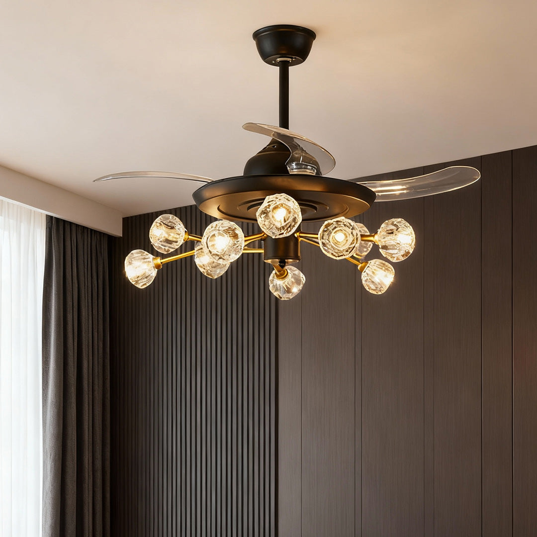 FENWICK CRYSTAL LUMINAIRE CEILING FAN
