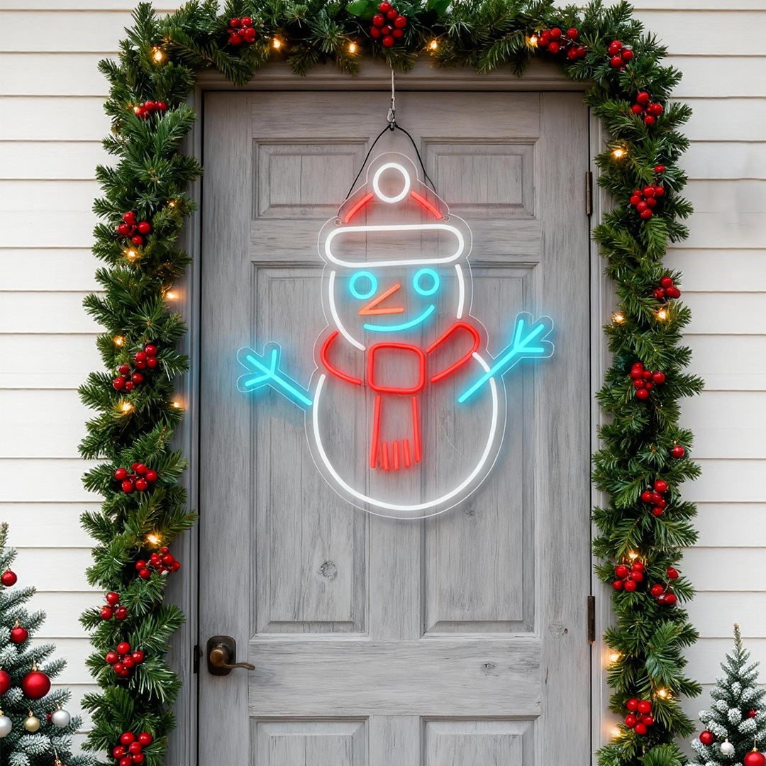 WINTERTON GLOWING SNOWMAN ACRYLIC LIGHT DISPLAY WITH DIMMER CONTROL