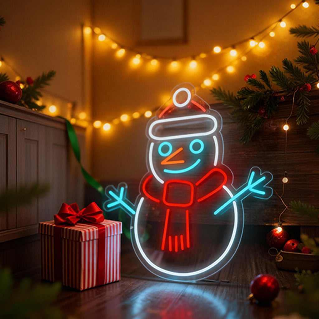 WINTERTON GLOWING SNOWMAN ACRYLIC LIGHT DISPLAY WITH DIMMER CONTROL