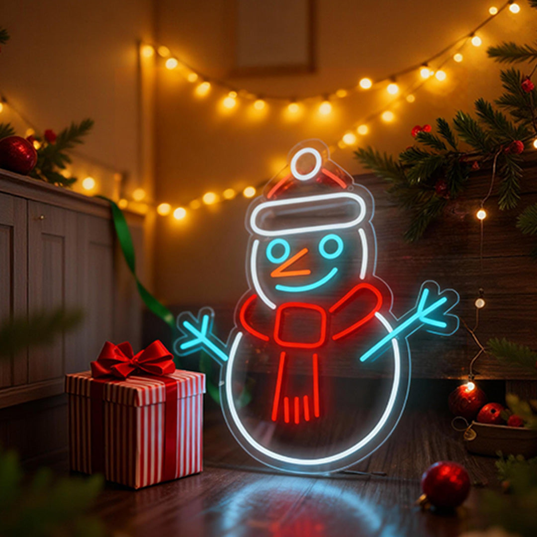 WINTERTON GLOWING SNOWMAN ACRYLIC LIGHT DISPLAY WITH DIMMER CONTROL