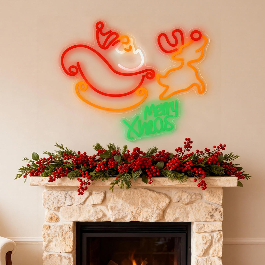 FENWICK ILLUMINATED REINDEER SPECTACLE WITH SANTA GLOW