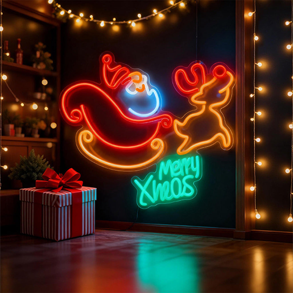 FENWICK ILLUMINATED REINDEER SPECTACLE WITH SANTA GLOW
