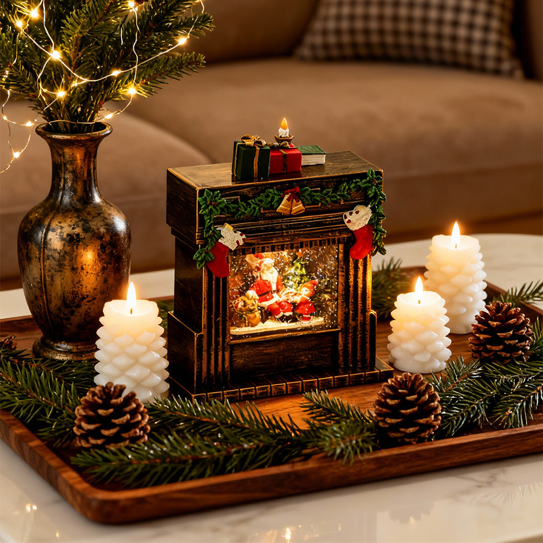 WINTERTHORNE SNOWFALL ILLUMINATION FIREPLACE ORNAMENT