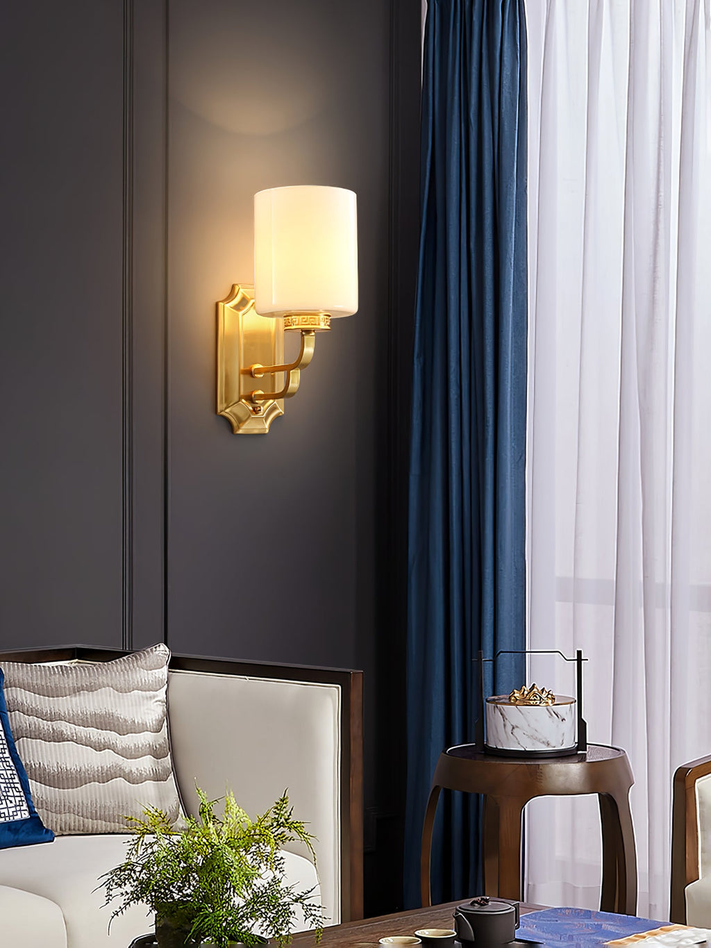WINTHROP IVORY SHADE WALL SCONCE