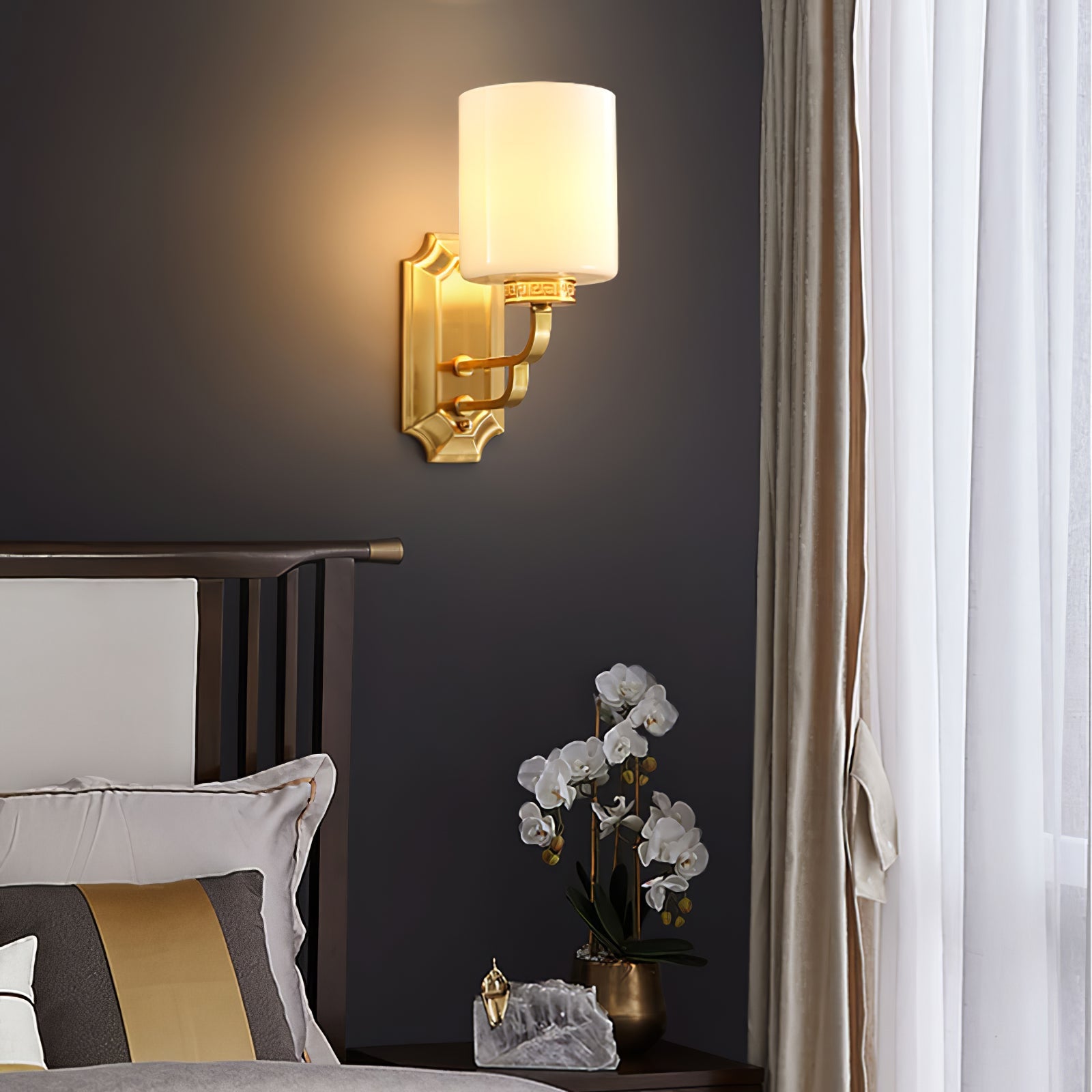 WINTHROP IVORY SHADE WALL SCONCE