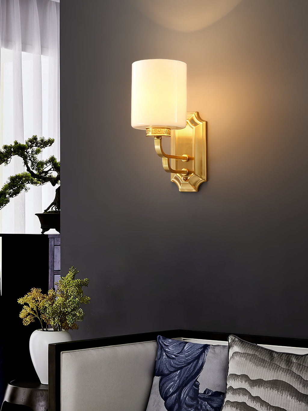 WINTHROP IVORY SHADE WALL SCONCE