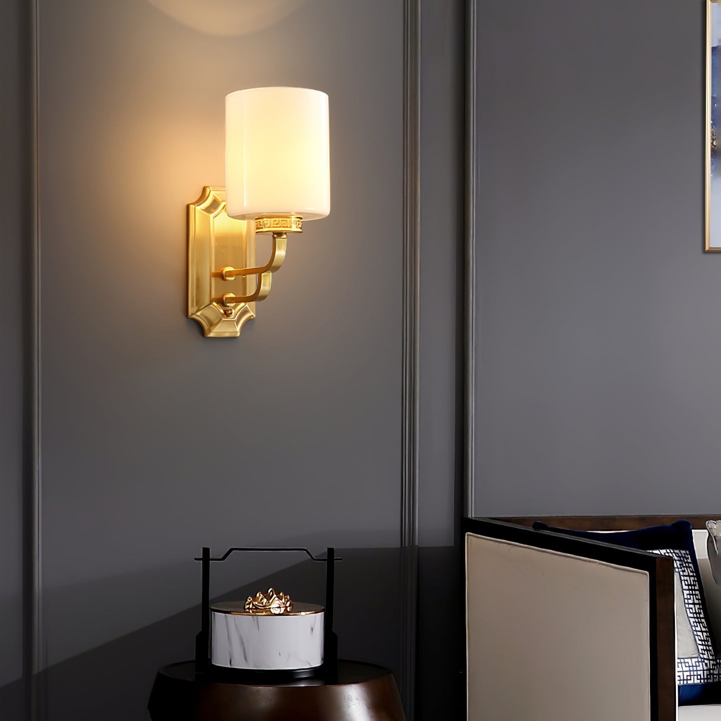 WINTHROP IVORY SHADE WALL SCONCE
